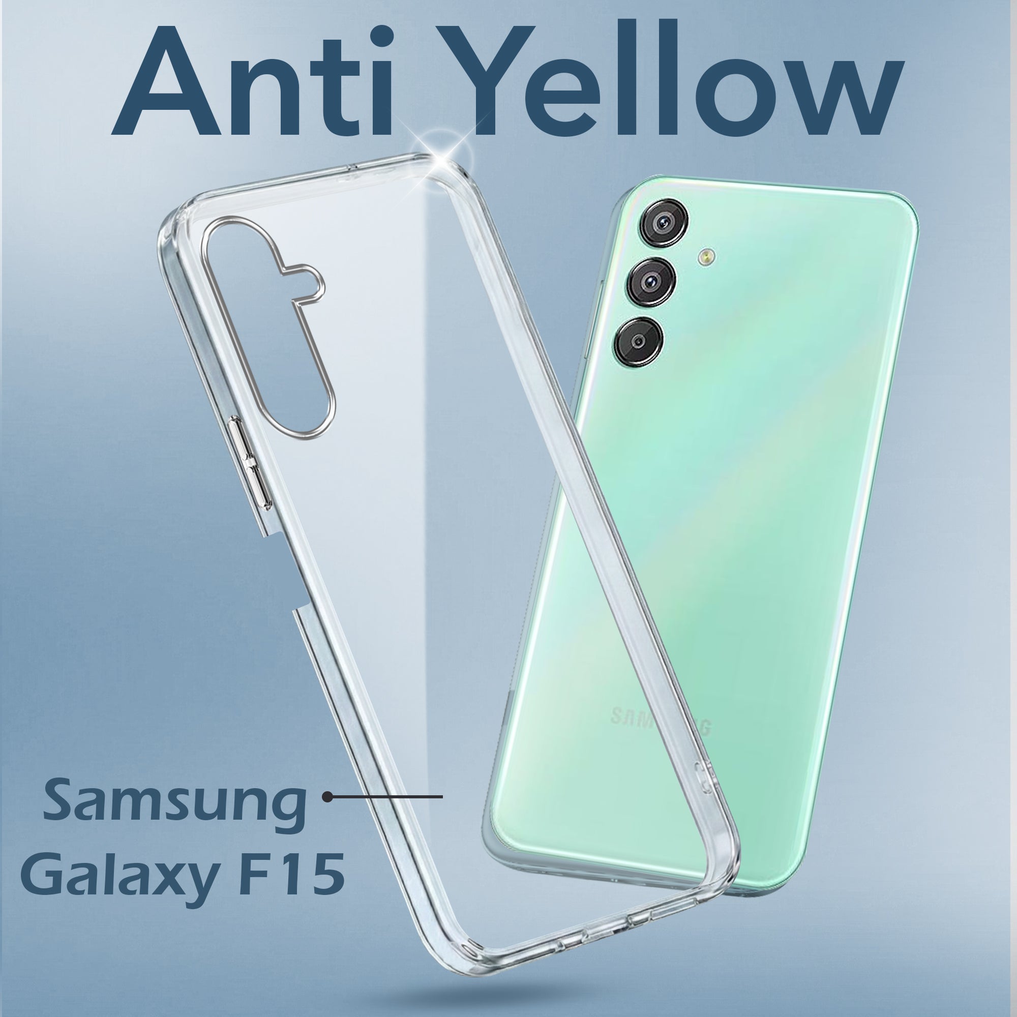 For Samsung Galaxy F15 5G Back Cover Case (Hard Anti Yellow Clear Case | Drop & Camera Protection | Shockproof Polycarbonate)