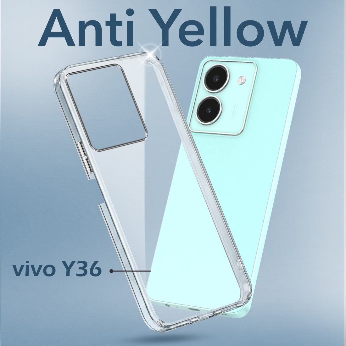 For Vivo Y36 Back Cover Case (Hard Anti Yellow Clear Case | Drop & Camera Protection | Shockproof Polycarbonate)