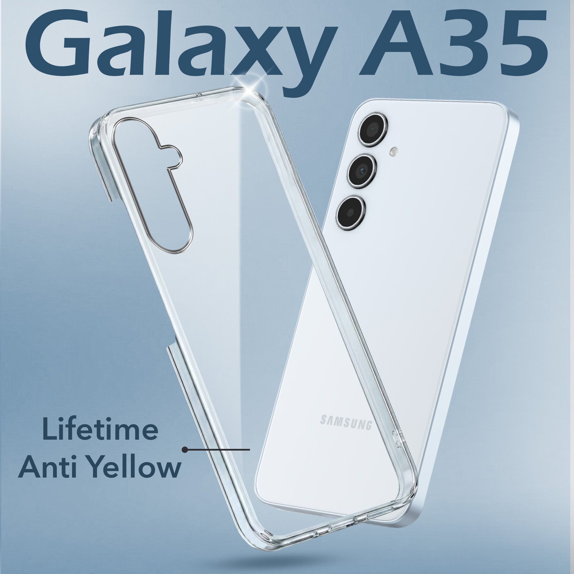 For Samsung Galaxy A35 5G Back Cover (Hard Anti Yellow Clear Case | Drop & Camera Protection | Shockproof Polycarbonate)
