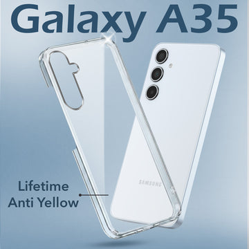 For Samsung Galaxy A35 5G Back Cover (Hard Anti Yellow Clear Case | Drop & Camera Protection | Shockproof Polycarbonate)