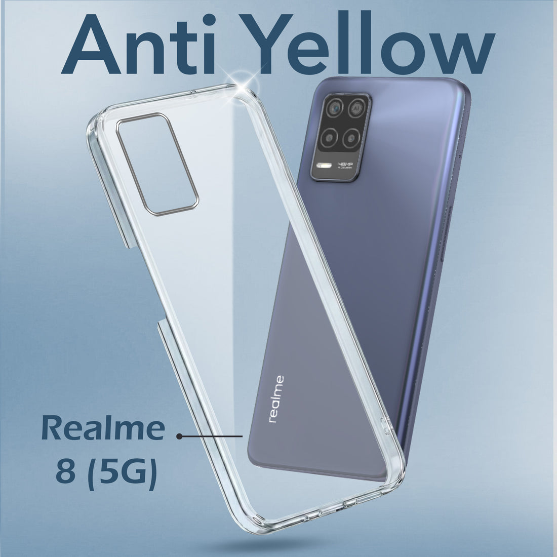 For Realme 8 5G Back Cover Case (Hard Anti Yellow Clear Case | Sleek Hard Crystal Clear | Drop & Camera Protection | Shockproof Polycarbonate)