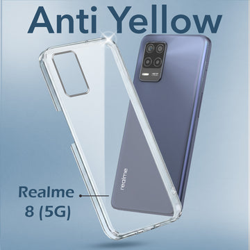 For Realme 8 5G Back Cover Case (Hard Anti Yellow Clear Case | Sleek Hard Crystal Clear | Drop & Camera Protection | Shockproof Polycarbonate)