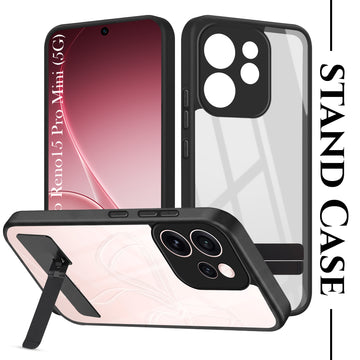For Oppo Reno15 Pro Mini 5G | Oppo Reno 15 Pro Mini 5G Back Cover Case (Built-in Stand | Lifetime Anti Yellow | Kickstand Shockproof | Camera Protection | MagSafe Compatible)