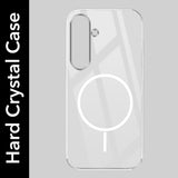 For Samsung Galaxy S24 FE Back Cover Case (Crystal Clear Case | MagSafe Wireless Charging Support | Hard Anti Yellow | Camera Protection Bump)