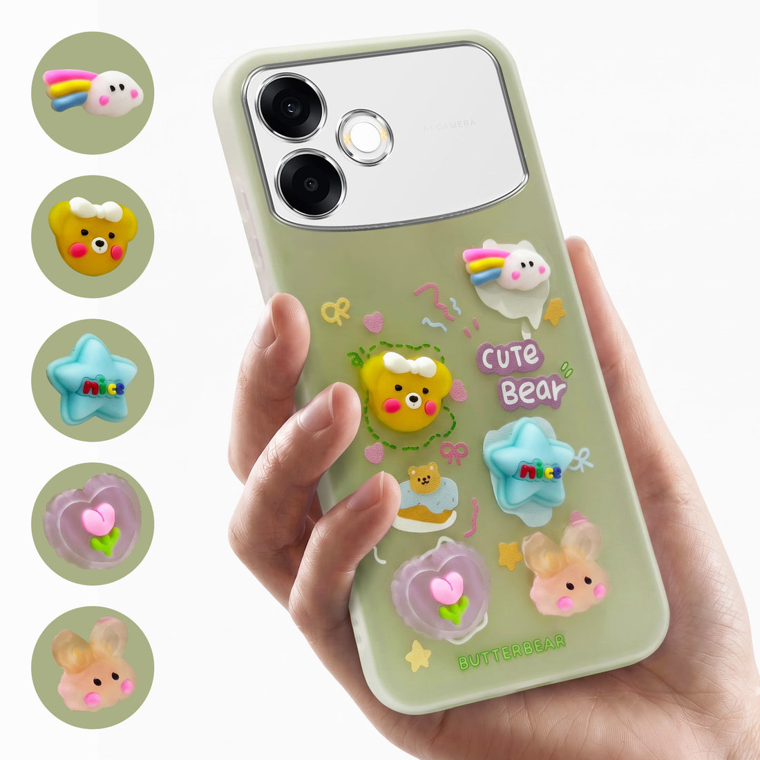 For Oppo F33 Pro 5G Back Cover Case (3D Cute Cartoons | Hard Back Side Soft | Matte Premium Finish | HD Printing)