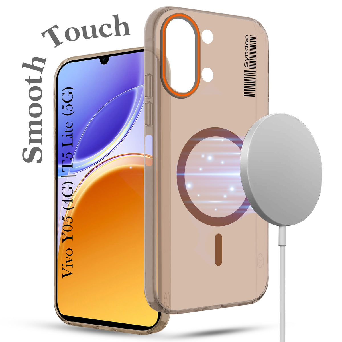 For Vivo Y05 4G | Vivo T5 Lite 5G Back Cover Case (Soft Touch | Camera Bump Protection | MagSafe Compatible | Matte Finish)
