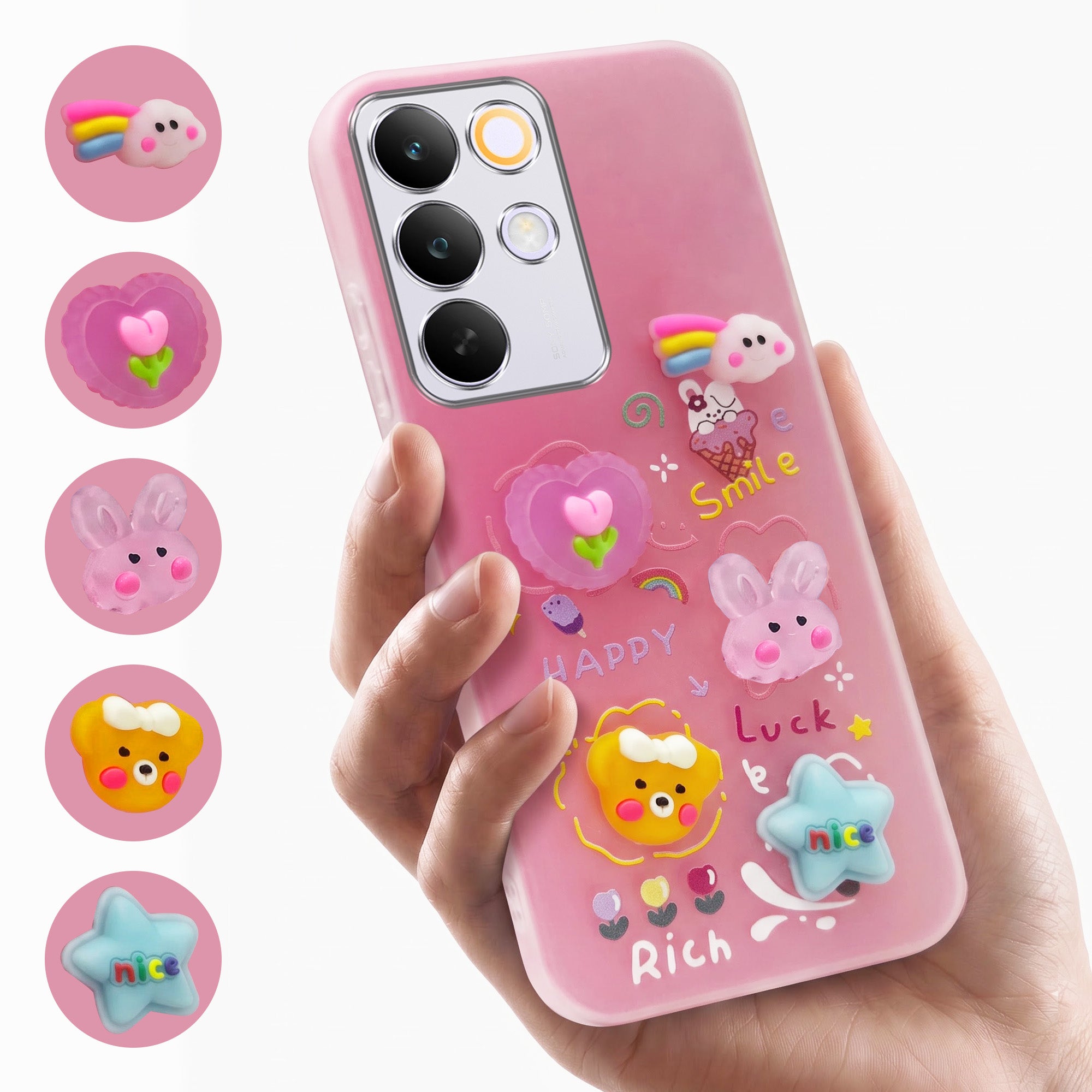 For Realme C85 5G | Realme Narzo 90x Back Cover Case (3D Cute Cartoons | Hard Back Side Soft | Matte Premium Finish | HD Printing)