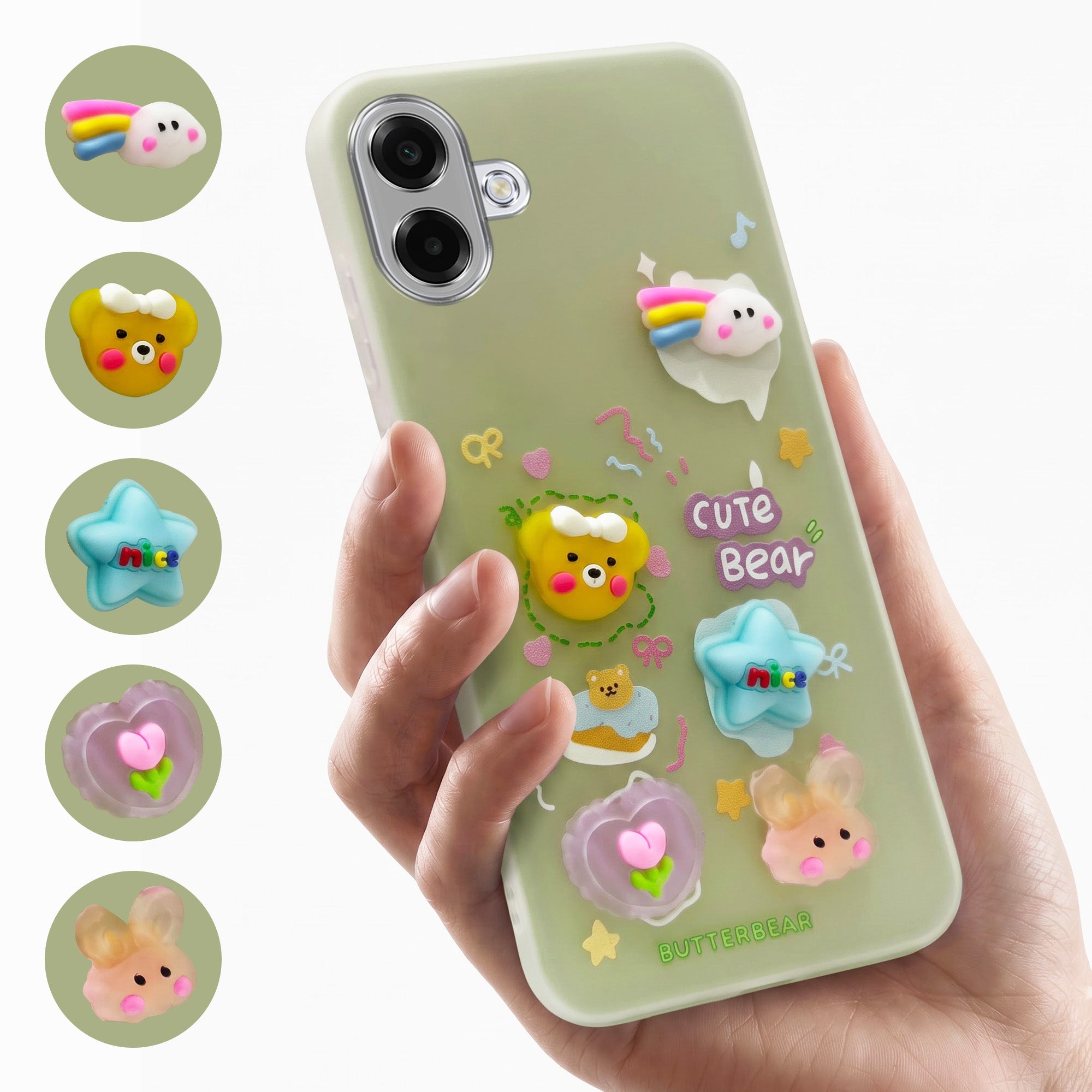 For Samsung Galaxy A07 5G | F70e 5G Back Cover Case (3D Cute Cartoons | Hard Back Side Soft | Matte Premium Finish | HD Printing)