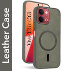 For Vivo Y31T 5G Back Cover Case Leather Finish (MagSafe Compatible Wireless Charging | Soft Touch | Camera Bump Protection)