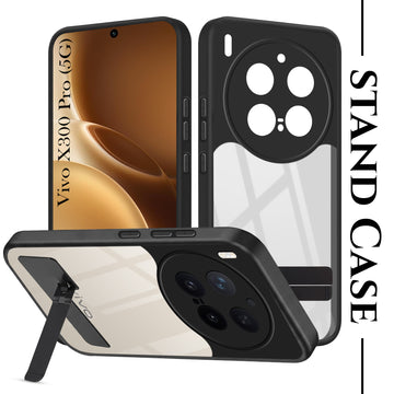 For Vivo X300 Pro Back Cover Case (Built-in Stand | Lifetime Anti Yellow | Kickstand Shockproof | Camera Protection | MagSafe Compatible)