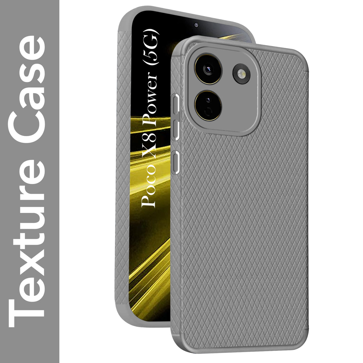 For Poco X8 Power Back Cover Case Liquid Silicone (Camera Protection | Side Grip Texture | Soft and Flexible)