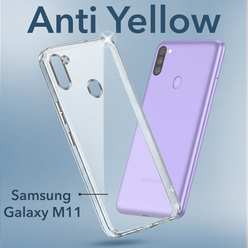 For Samsung Galaxy M11 Back Cover Case (Hard Anti Yellow Clear Case | Drop & Camera Protection | Shockproof Polycarbonate)