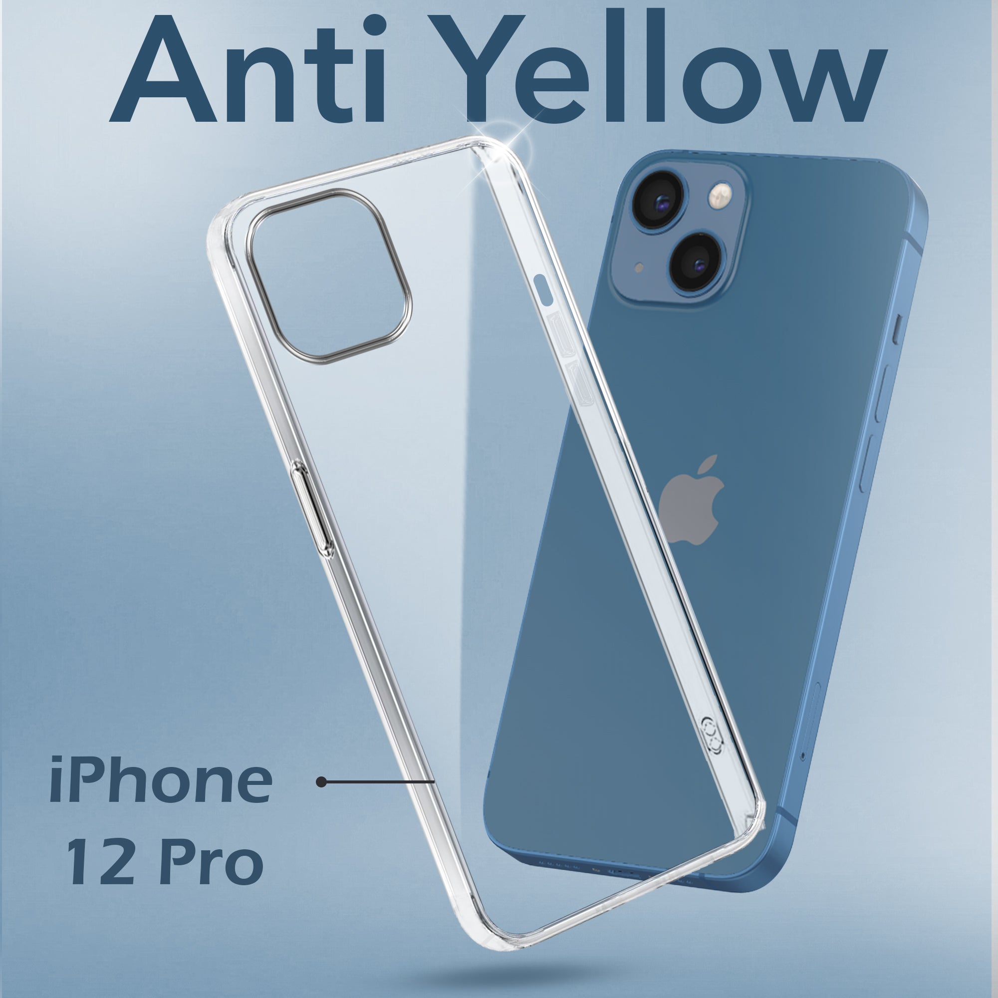 For Apple iPhone 12 Pro Back Cover Case (Hard Anti Yellow Clear Case | Drop & Camera Protection | Shockproof Polycarbonate)