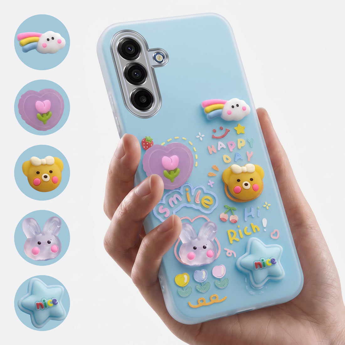 For Samsung A17 |F17 |M17 5G Back Cover Case (3D Cute Cartoons | Hard Back Side Soft | Matte Premium Finish | HD Printing)