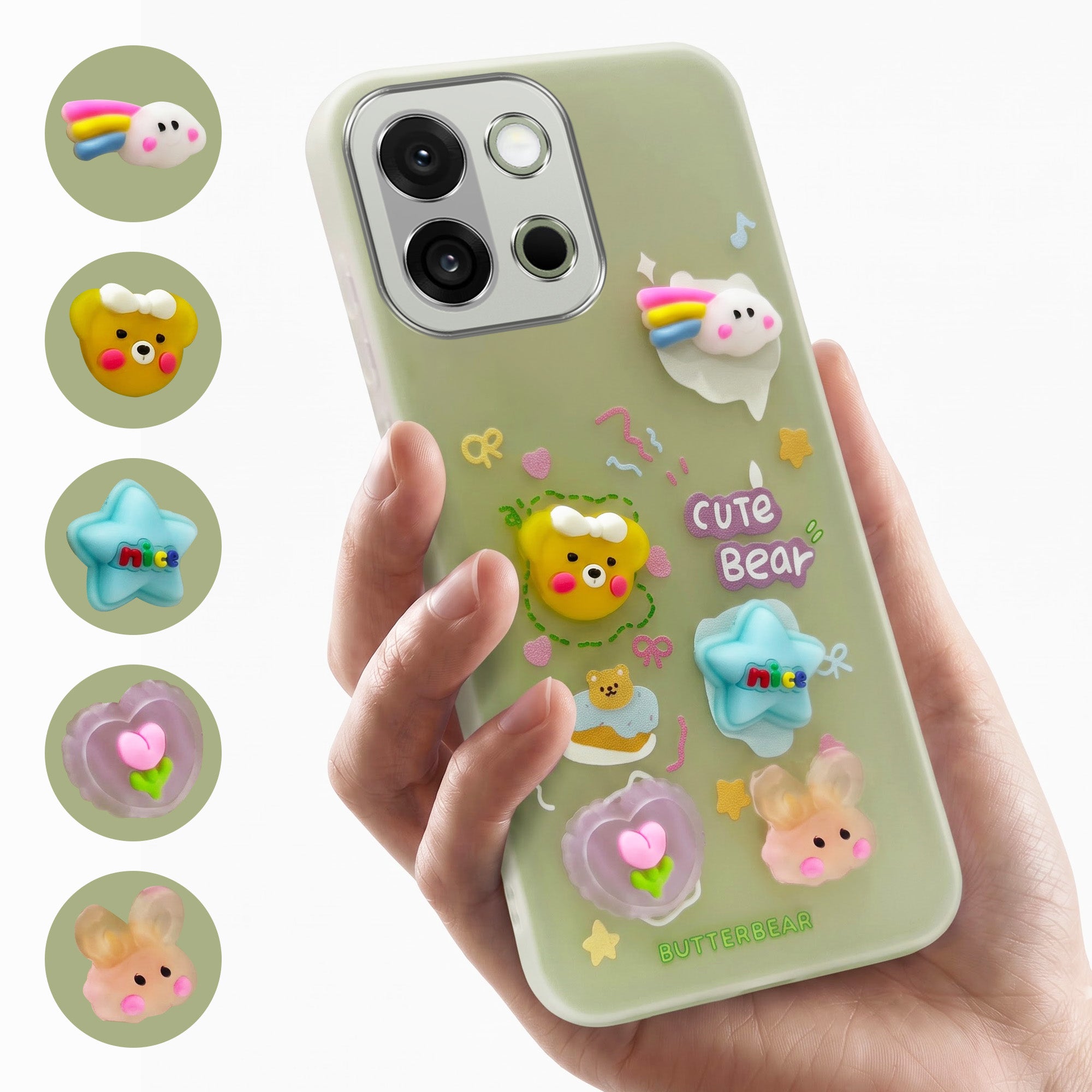 For OnePlus 13S Back Cover Case (3D Cute Cartoons | Hard Back Side Soft | Matte Premium Finish | HD Printing)