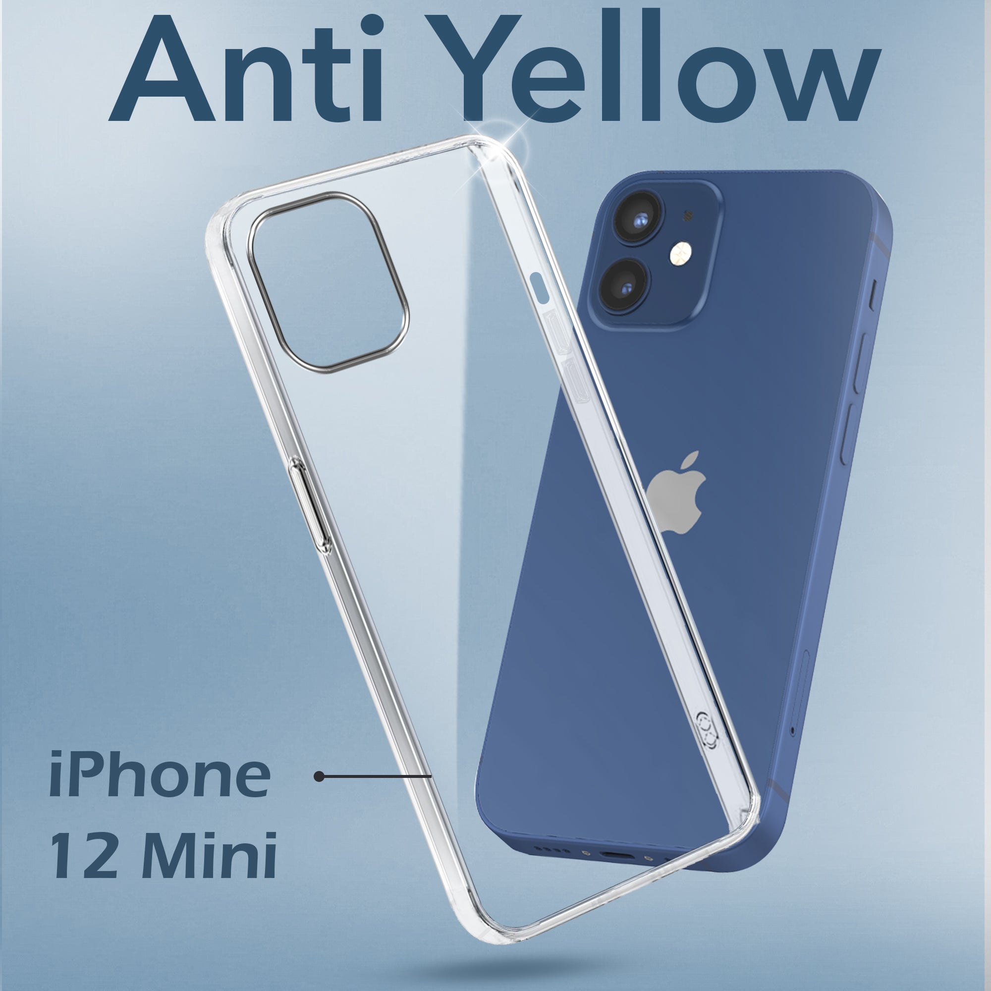 For Apple iPhone 12 Mini Back Cover Case (Hard Anti Yellow Clear Case | Drop & Camera Protection | Shockproof Polycarbonate)
