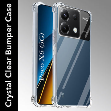 For Poco X6 5G Back Cover Shockproof Crystal-Clear (Drop & Camera Protection | Hard Polycarbonate)
