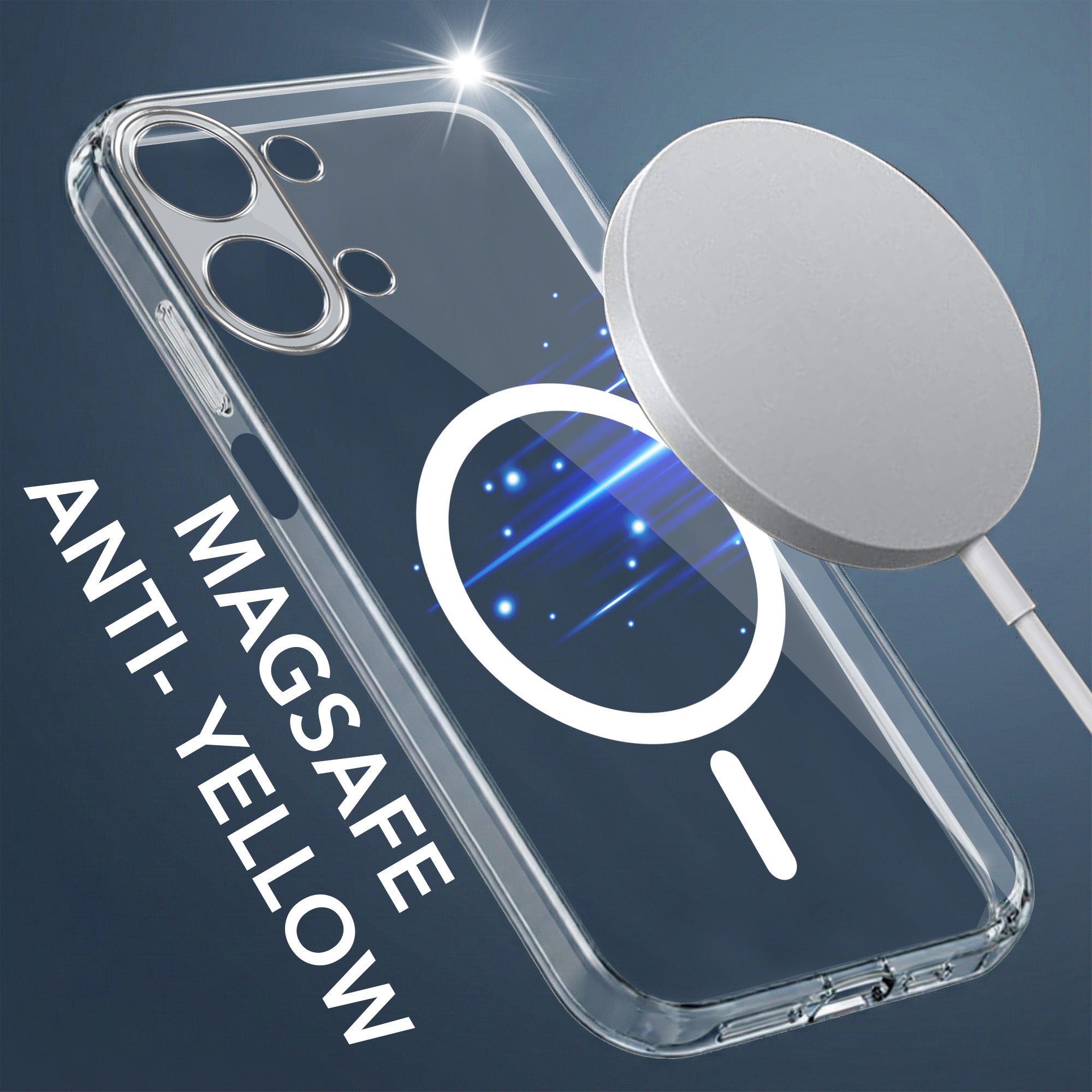 For Vivo Y11 | Vivo Y21 5G Back Cover Case Lifetime Anti-Yellow MagSafe Compatible Clear (Sleek Hard Crystal | Shockproof and Camera Protection)