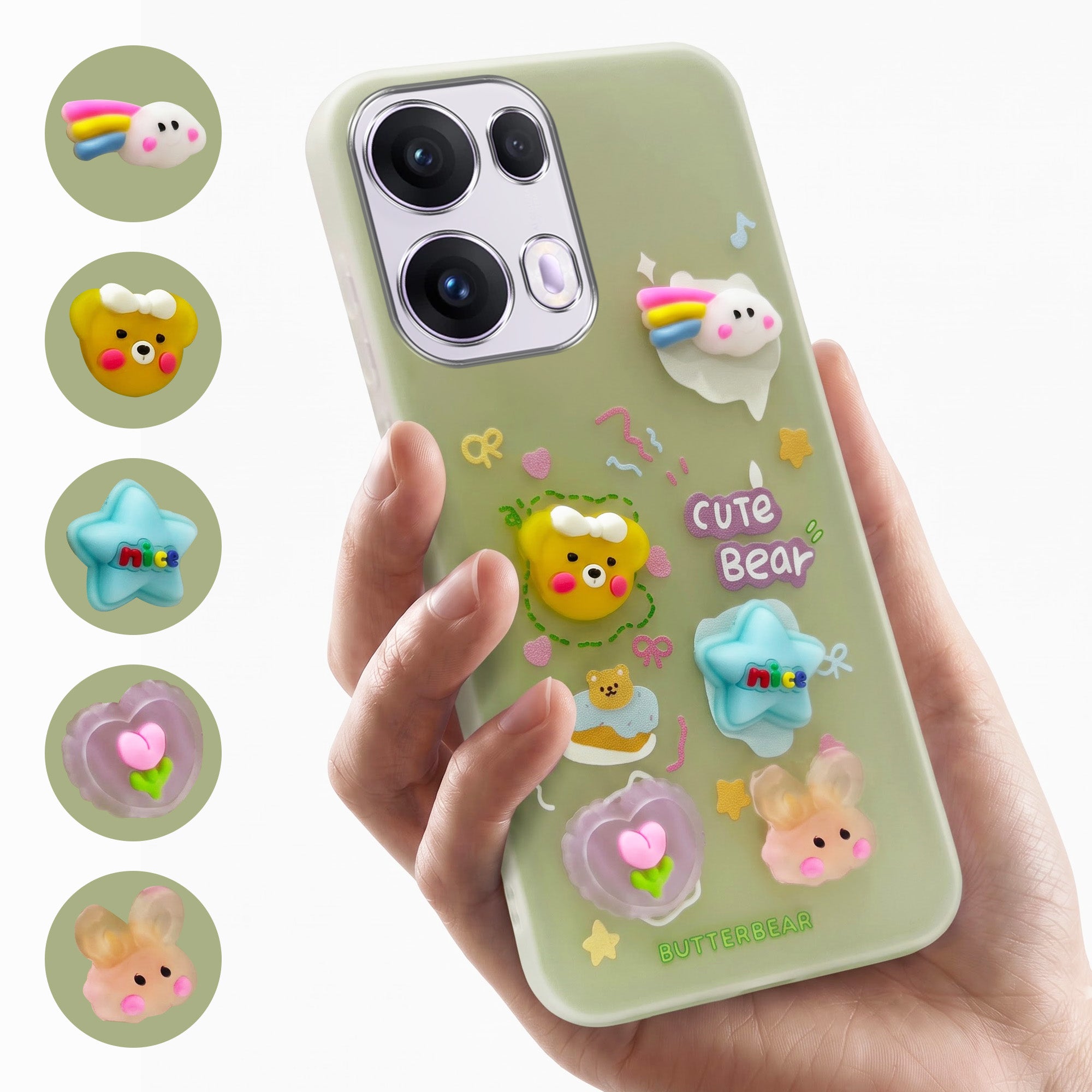 For Oppo Reno13 Pro 5G | Oppo Reno 13 Pro 5G Back Cover Case (3D Cute Cartoons | Hard Back Side Soft | Matte Premium Finish | HD Printing)