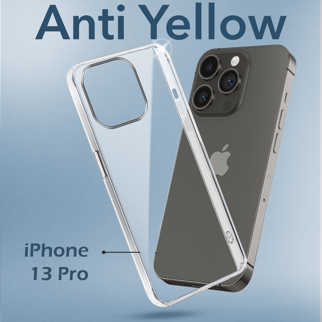 For Apple iPhone 13 Pro Back Cover Case (Hard Anti Yellow Clear Case | Drop & Camera Protection | Shockproof Polycarbonate)