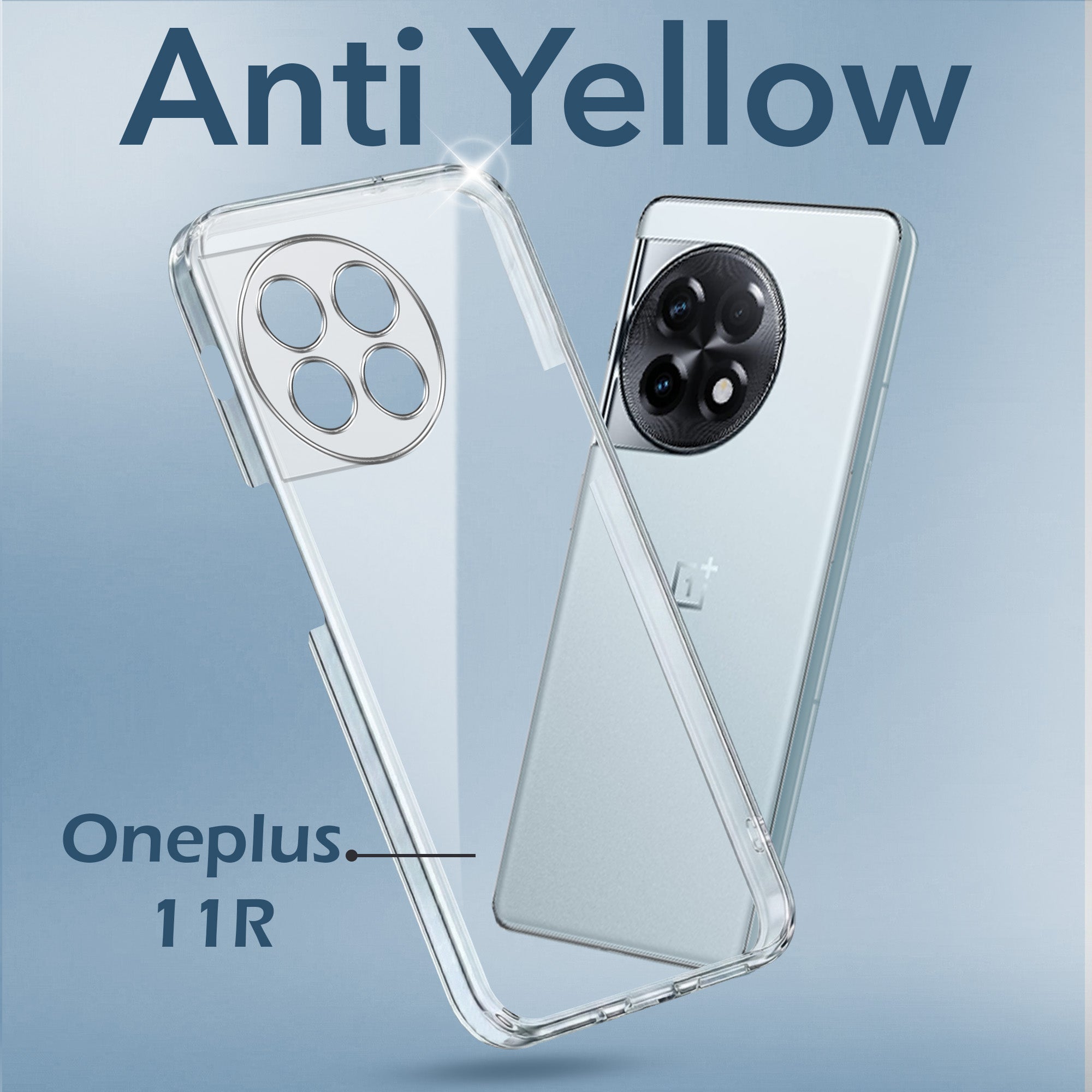 For OnePlus 11R Back Cover Case (Hard Anti Yellow Clear Case | Sleek Hard Crystal Clear | Drop & Camera Protection | Shockproof Polycarbonate)