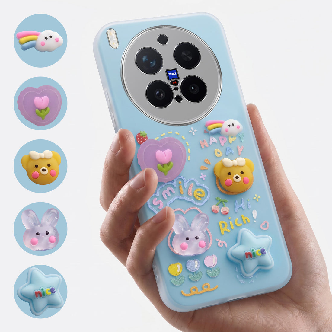 For Vivo X300 Pro Back Cover Case (3D Cute Cartoons | Hard Back Side Soft | Matte Premium Finish | HD Printing)