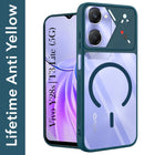 For Vivo Y28s 5G | Vivo T3 Lite 5G Back Cover Case Lifetime Anti-Yellow Clear (Camera Protection | Side Grip | Wireless MagSafe Compatible)