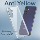For Samsung Galaxy M55 5G | F55 5G | M55s Back Cover (Hard Anti Yellow Clear Case | Drop & Camera Protection | Shockproof Polycarbonate)