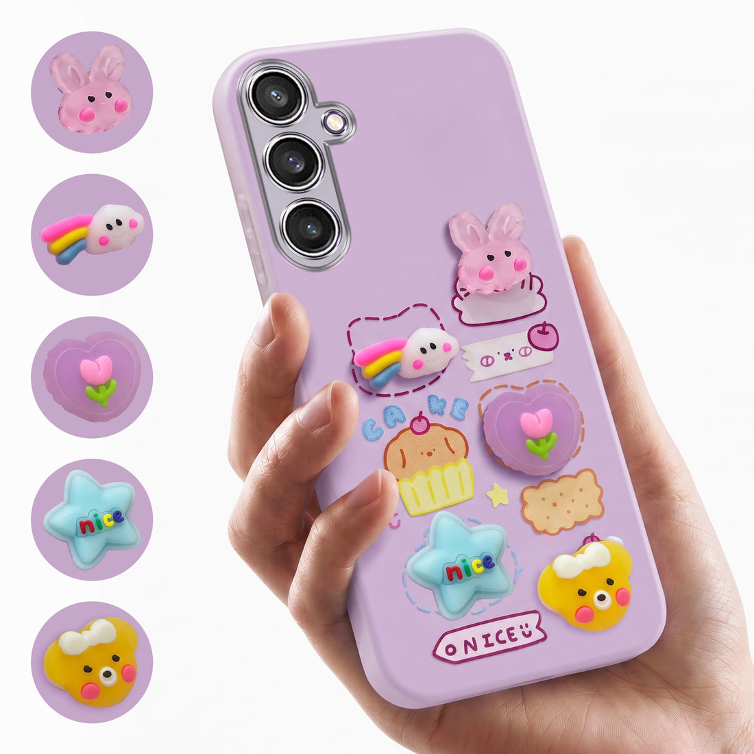 For Samsung Galaxy S23 FE 5G Back Cover Case (3D Cute Cartoons | Hard Back Side Soft | Matte Premium Finish | HD Printing)