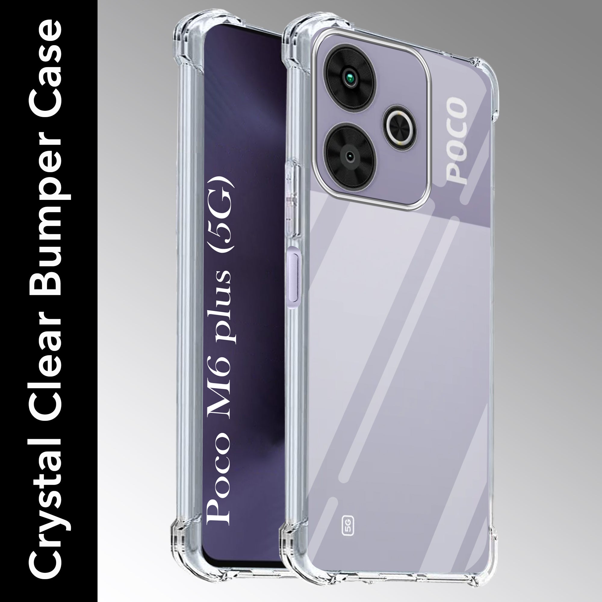 For Poco M6 Plus 5G Back Cover Shockproof Crystal-Clear (Drop & Camera Protection | Hard Polycarbonate)