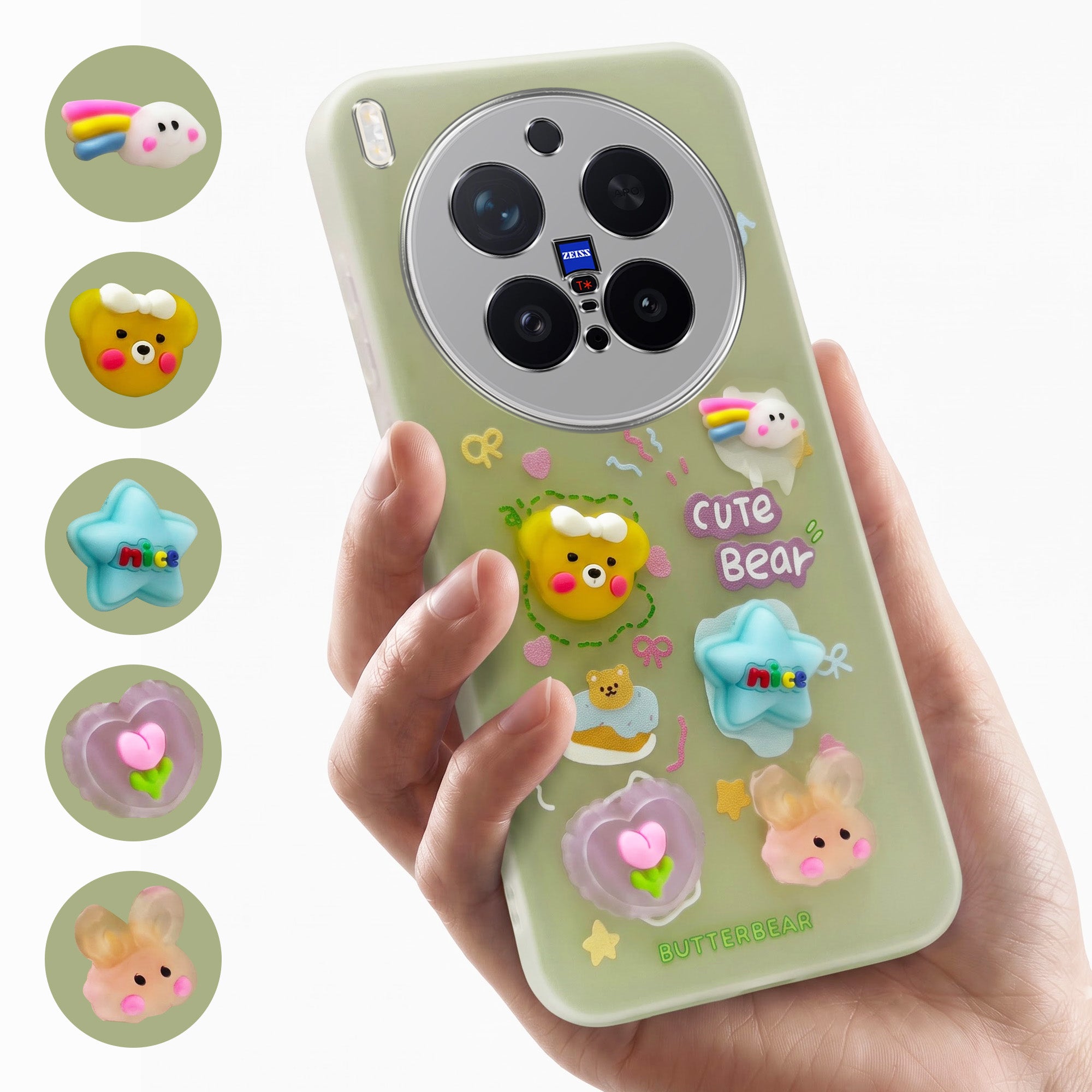 For Vivo X300 Pro Back Cover Case (3D Cute Cartoons | Hard Back Side Soft | Matte Premium Finish | HD Printing)
