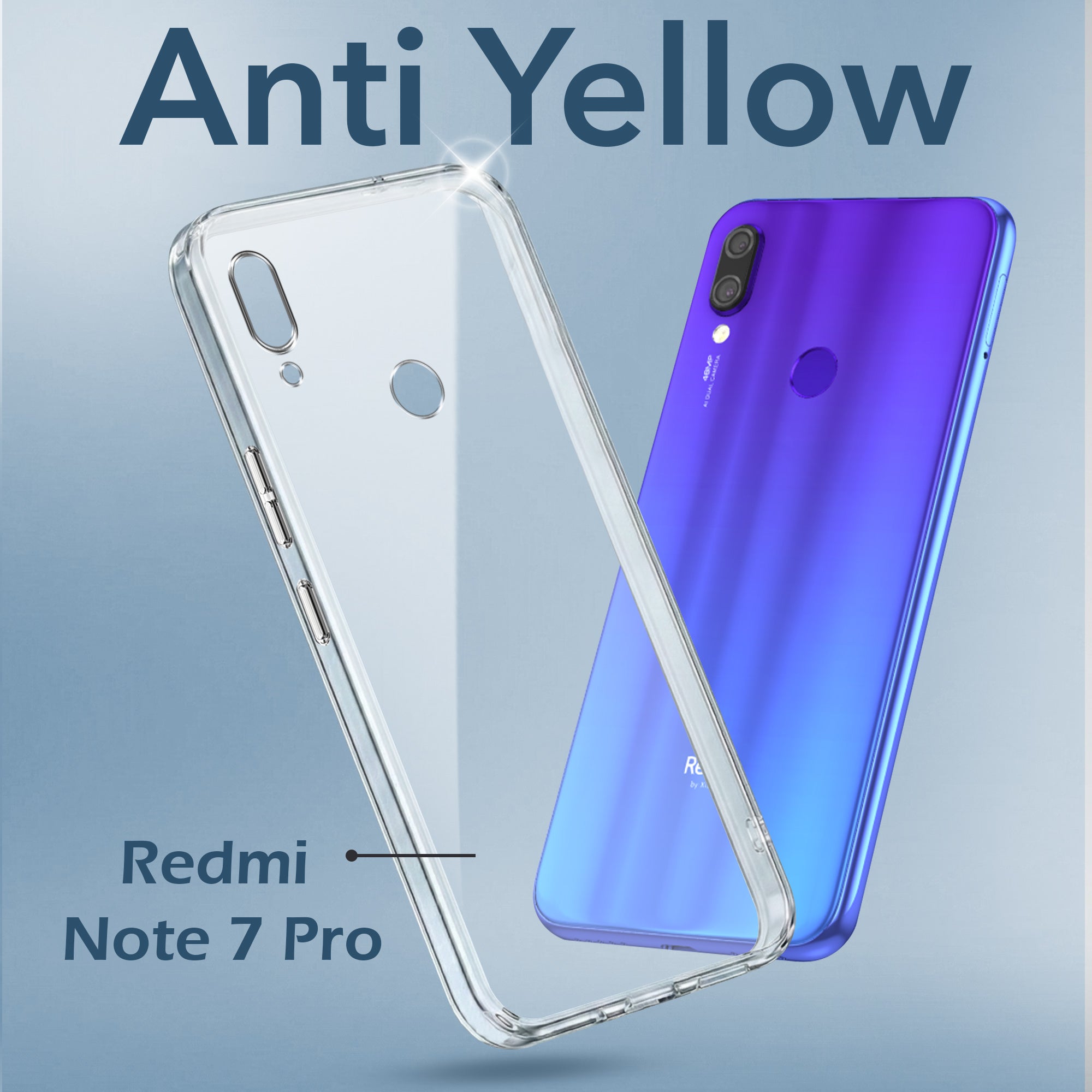 For Redmi Note 7 | Note 7S | Note 7 Pro Back Cover Case (Hard Anti Yellow Clear Case | Drop & Camera Protection | Shockproof Polycarbonate)