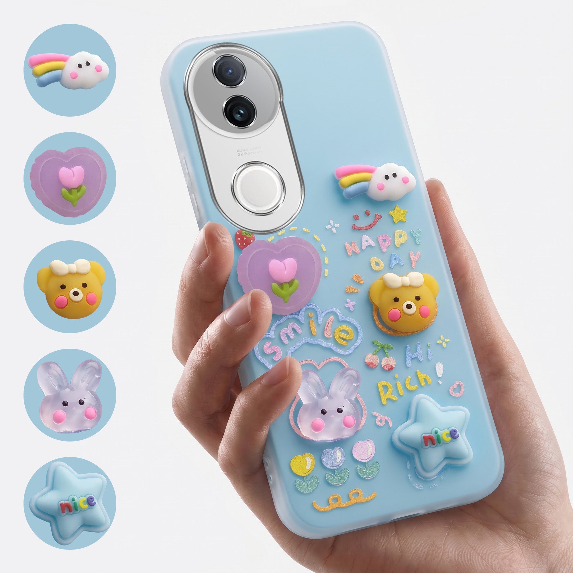 For Vivo iQOO Z10R Back Cover Case (3D Cute Cartoons | Hard Back Side Soft | Matte Premium Finish | HD Printing)