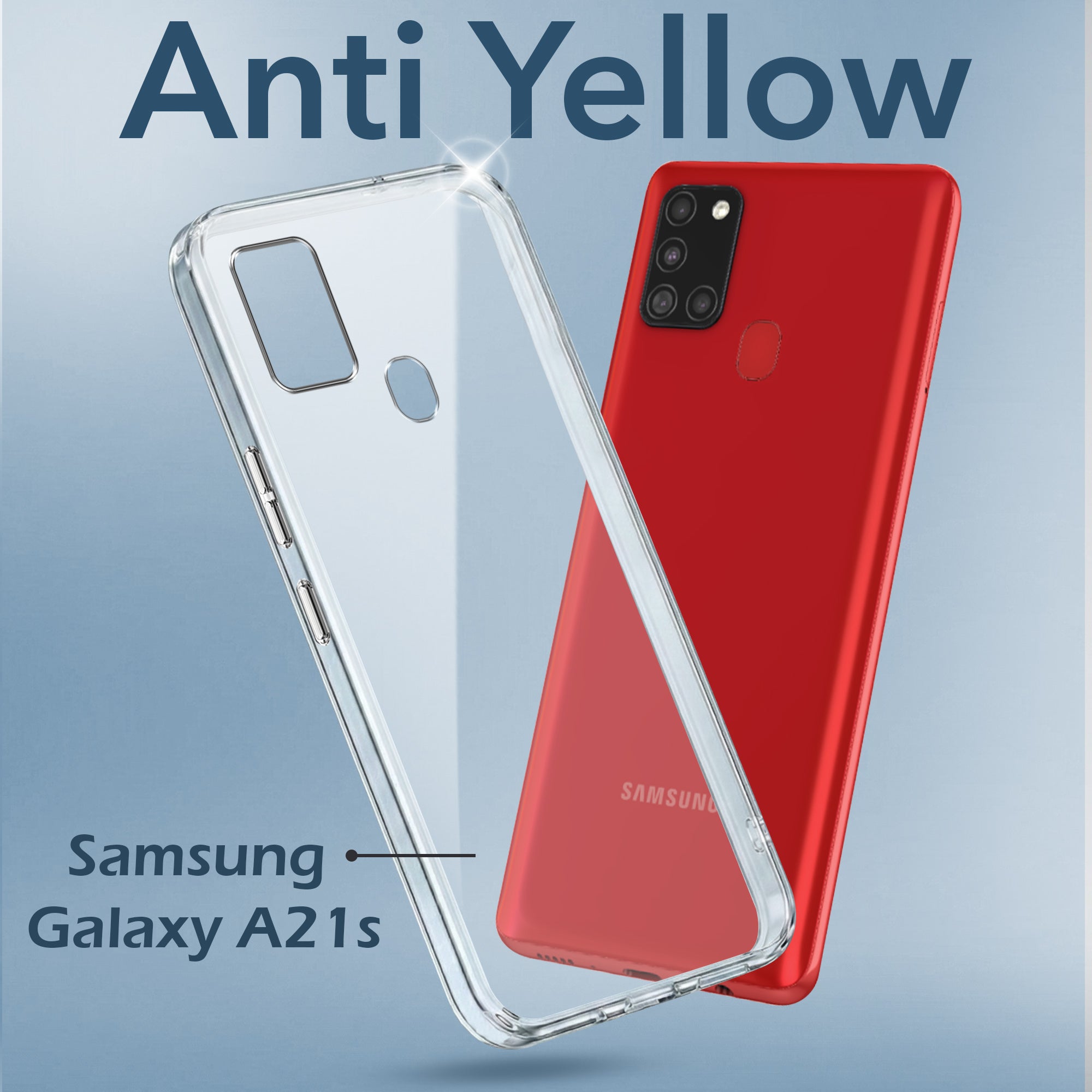 For Samsung Galaxy A21s Back Cover Case (Hard Anti Yellow Clear Case | Drop & Camera Protection | Shockproof Polycarbonate)