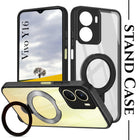 For Vivo Y16 Back Cover Case (Kick Stand Ring Holder | Life time Anti Yellow | Camera Protection)