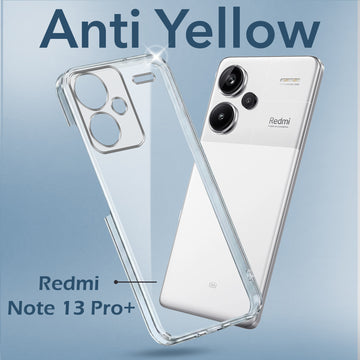 For Redmi Note 13 Pro Plus Back Cover Case Lifetime Anti-Yellow Clear (Sleek Hard Crystal | Shockproof and Camera Protection)