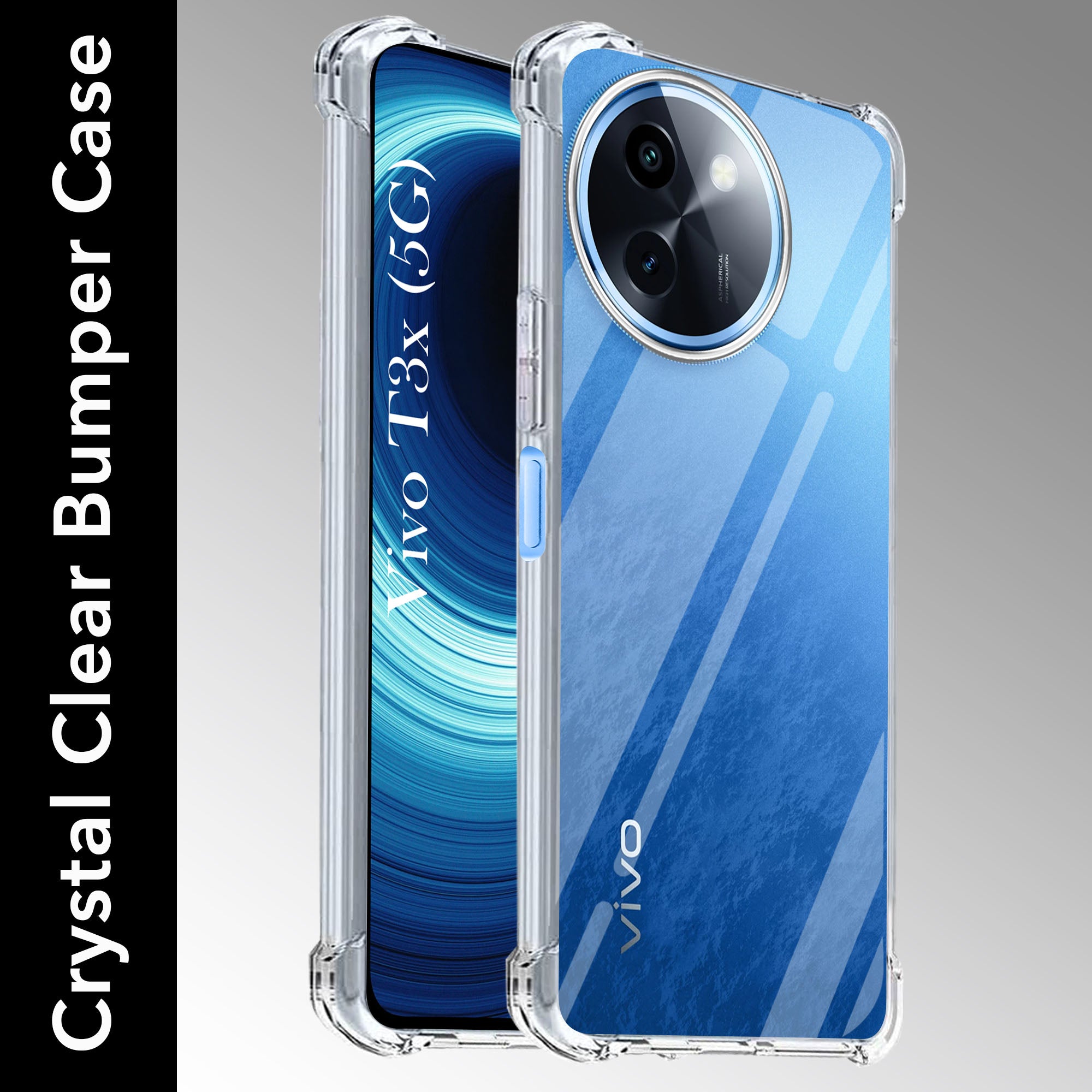 For Vivo T3X 5G Back Cover Shockproof Crystal-Clear (Drop & Camera Protection | Hard Polycarbonate)