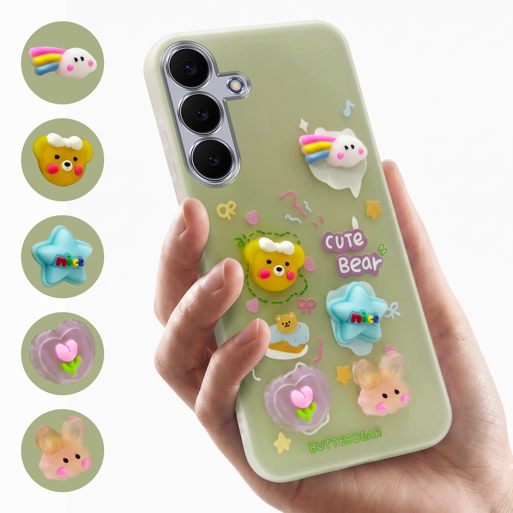 For Samsung Galaxy S25 FE Back Cover Case (3D Cute Cartoons | Hard Back Side Soft | Matte Premium Finish | HD Printing)