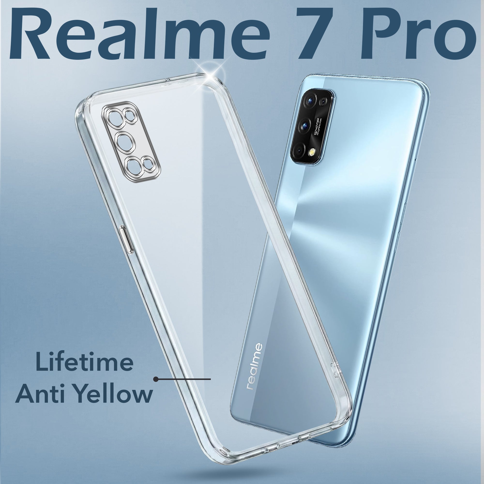 For Realme 7 Pro Back Cover Case (Hard Anti Yellow Clear Case | Drop & Camera Protection | Shockproof Polycarbonate)