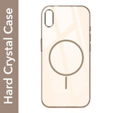 For Apple iPhone X Back Cover Case (Crystal Clear Case | MagSafe Wireless Charging Support | Hard Anti Yellow | Camera Protection Bump)