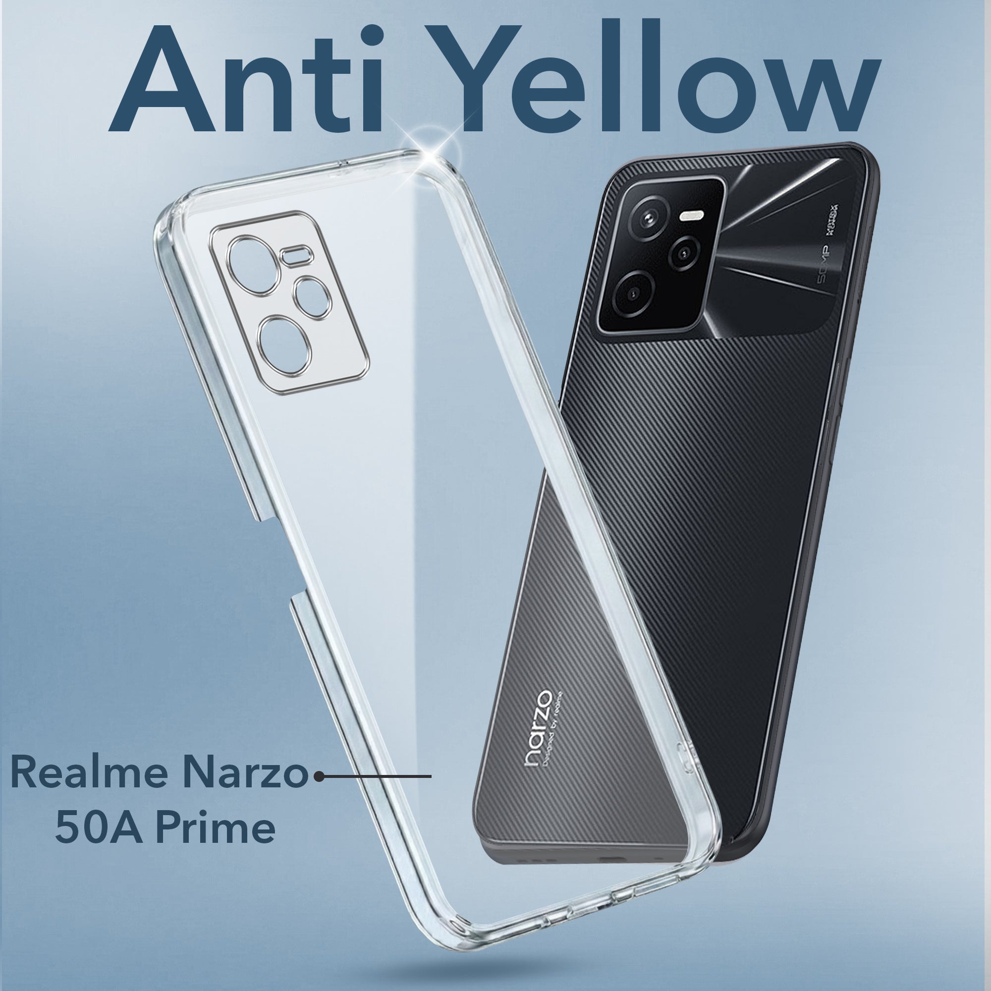 Tumundosmartphone Custodia In Silicone Trasparente Antiurto Per Realme Narzo 50A Prime: Protezione In TPU Con Angoli Rinforzati, Morbida E Resistente
