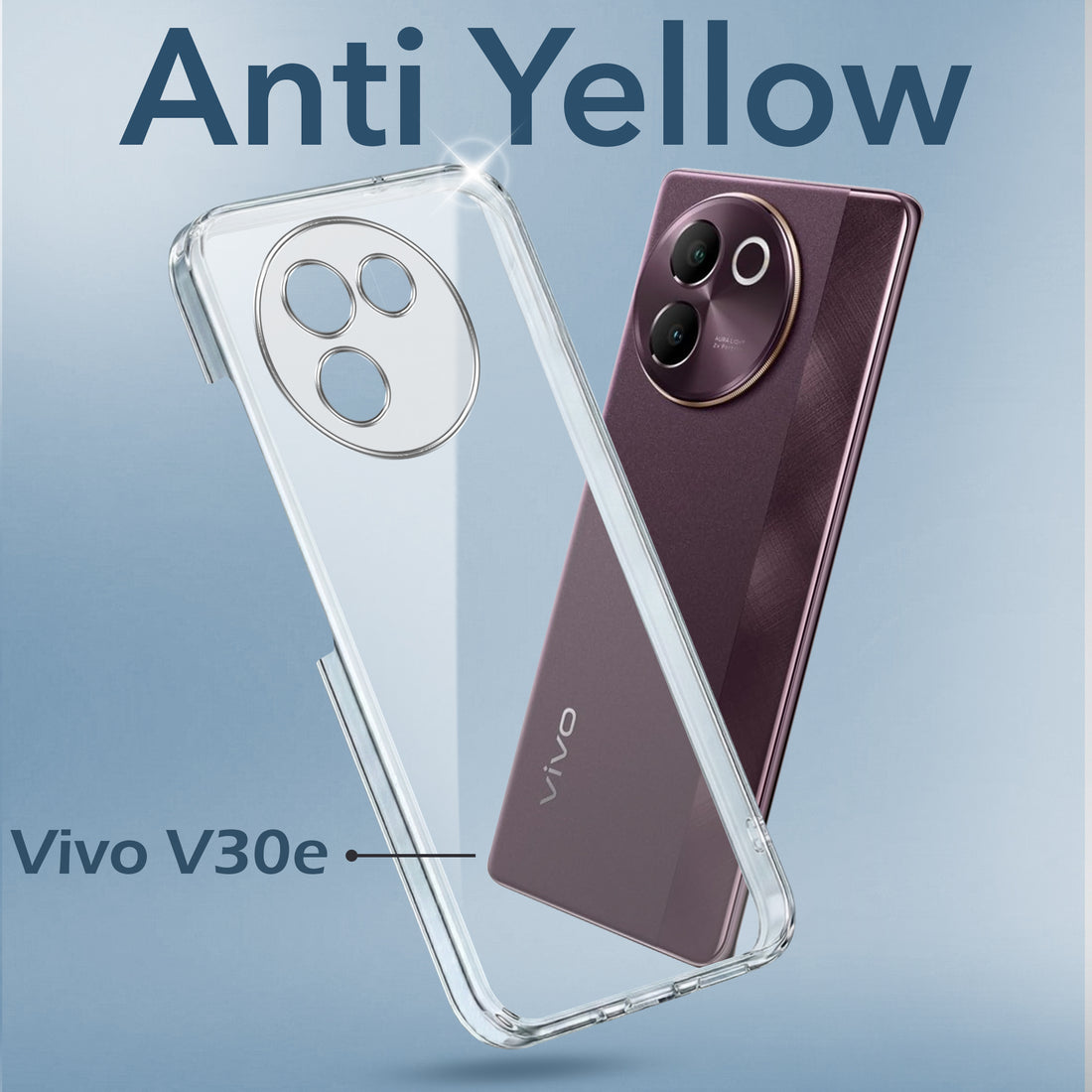 For Vivo V30e 5G Back Cover Case (Hard Anti Yellow Clear Case | Sleek Hard Crystal Clear | Drop & Camera Protection | Shockproof Polycarbonate)