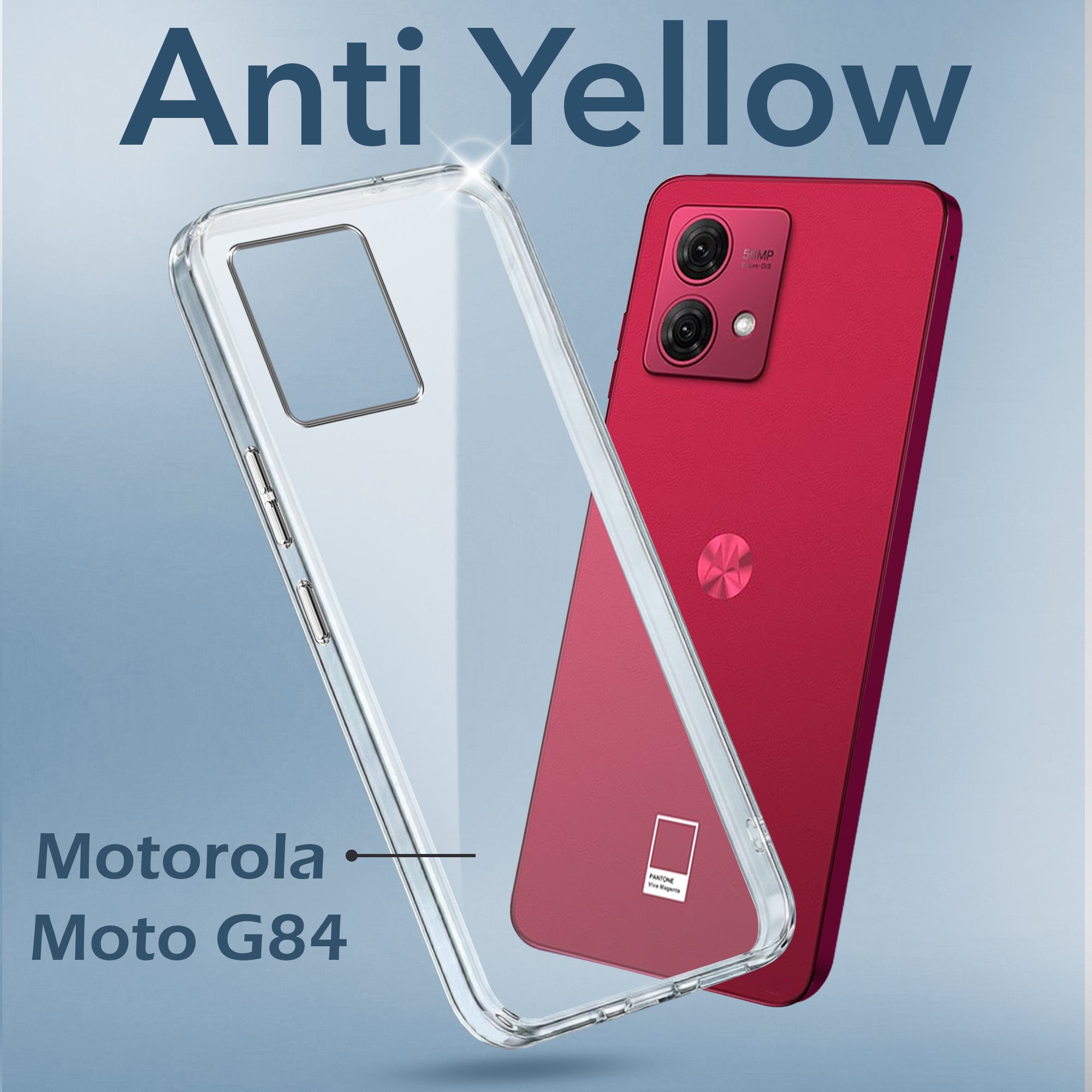 For Motorola Moto G84 Back Cover Case (Hard Anti Yellow Clear Case | Drop & Camera Protection | Shockproof Polycarbonate)