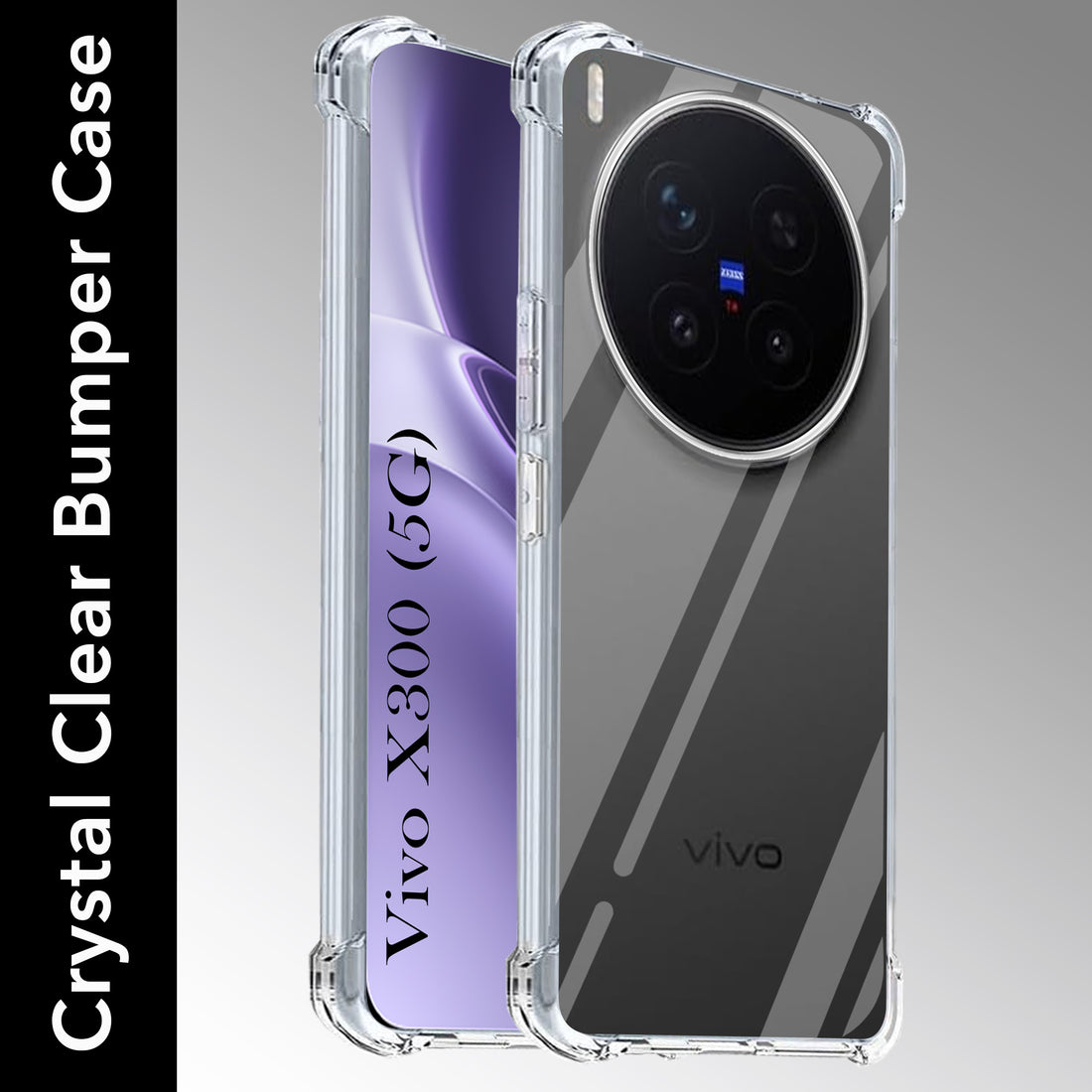 For Vivo X300 5G Back Cover Shockproof Crystal-Clear ( Drop & Camera Protection | Hard Polycarbonate)