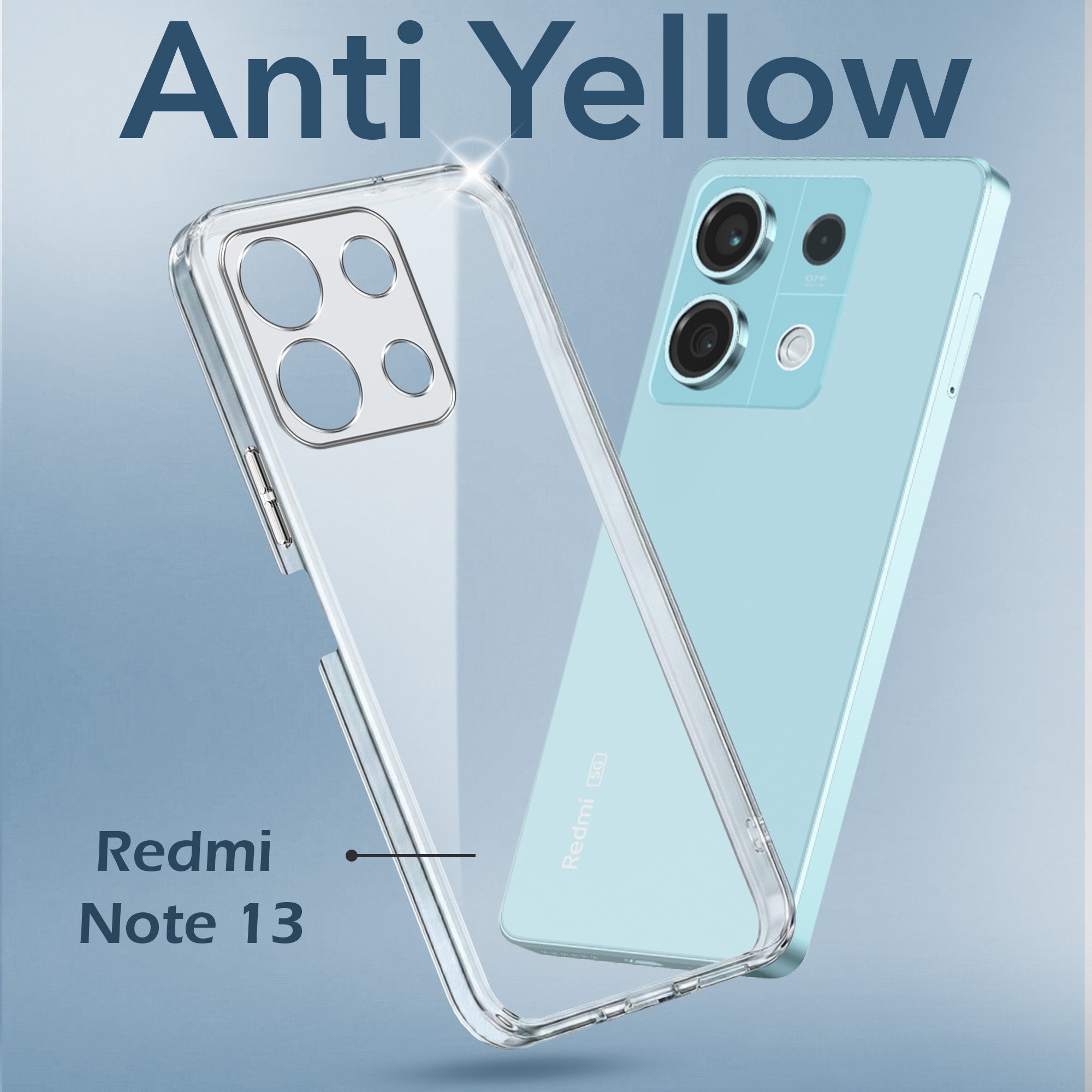 For Xiaomi Redmi Note 13 5G Back Cover (Hard Anti Yellow Clear Case | Drop & Camera Protection | Shockproof Polycarbonate)