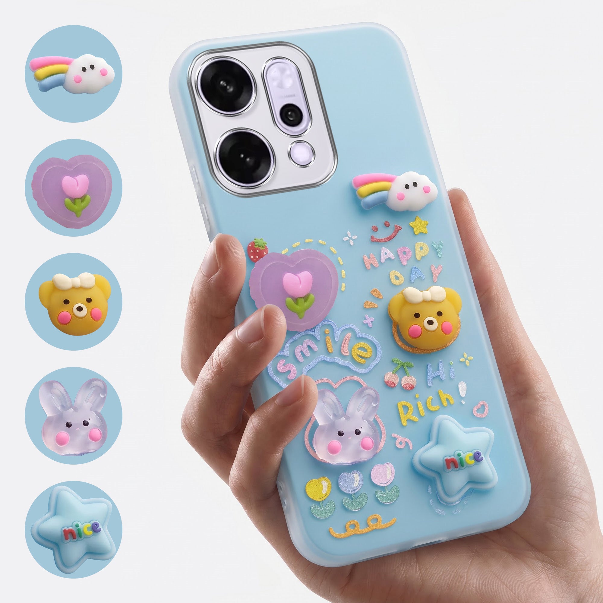 For Oppo Reno14 Pro 5G | Oppo Reno 14 Pro 5G Back Cover Case (3D Cute Cartoons | Hard Back Side Soft | Matte Premium Finish | HD Printing)
