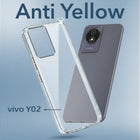 For Vivo Y02 Back Cover Case (Hard Anti Yellow Clear Case | Drop & Camera Protection | Shockproof Polycarbonate)