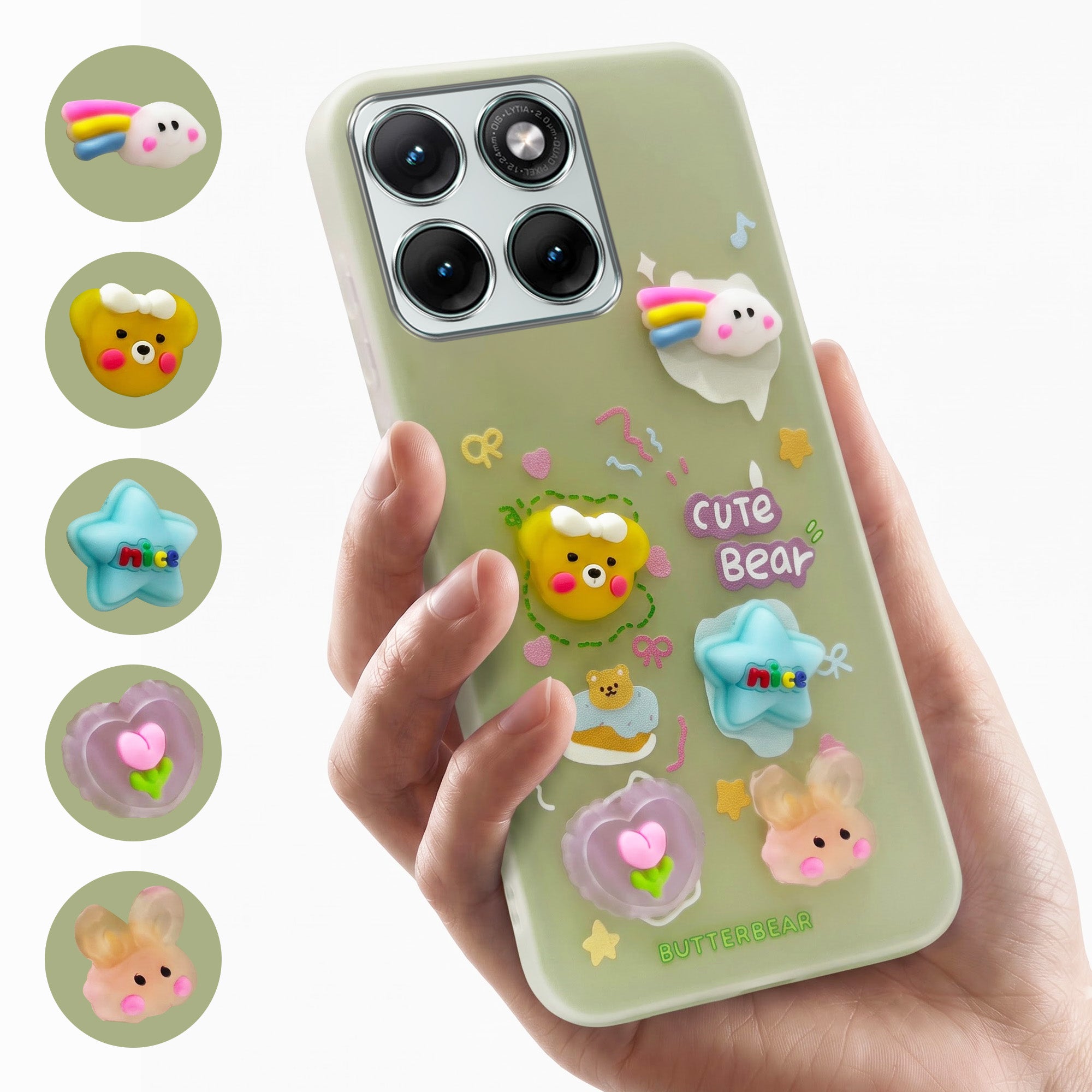 For Motorola Moto Edge 70 Fusion Back Cover Case (3D Cute Cartoons | Hard Back Side Soft | Matte Premium Finish | HD Printing)