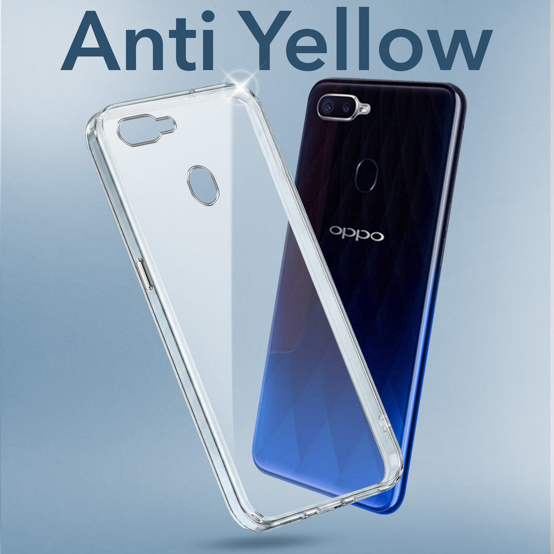 For Oppo F9 | F9 Pro Back Cover Case (Hard Anti Yellow Clear Case | Sleek Hard Crystal Clear | Drop & Camera Protection | Shockproof Polycarbonate)