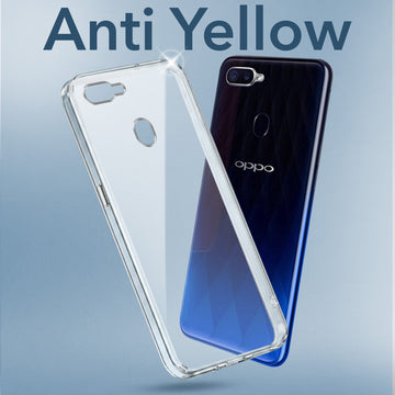 For Oppo F9 | F9 Pro Back Cover Case (Hard Anti Yellow Clear Case | Sleek Hard Crystal Clear | Drop & Camera Protection | Shockproof Polycarbonate)